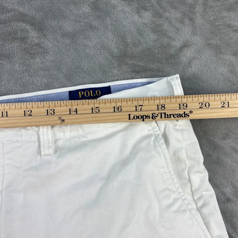 Polo Ralph Lauren Shorts Mens 38 Stretch Classic Fit White Chino Cotton EUC